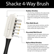 1入/2入/3入組翻毛皮鞋子清潔刷4面清潔和刷新刷，使用黃銅和尼龍毛刷對翻毛皮革製品進行清潔 - 黑與白 - 查看 3