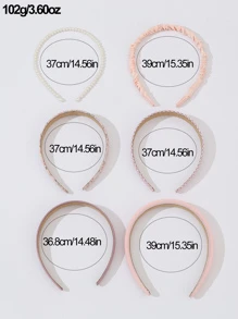 6pcs Faux Pearl & Pleated Decor Headband - Multicolor - View 5