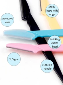 Afeitadora con cuchilla para recortar cejas azul de 3 piezas, maquinilla de afeitar portátil para depilación facial, herramienta de afeitado segura, pinzas para cejas para maquillaje de mujer,pinceles de maquillaje brochas para maquillaje cepillo maquillaje pincel maquillaje pinceles para maquillaje brochas maquillaje pinceles maquillaje cepillo maquillaje - Azul - Ver 5