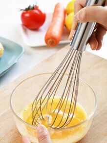 Fouet Batedor de Ovos Aço Inox 25 cm Fuê bolo Confeitaria Clara ovo