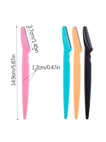 Afeitadora con cuchilla para recortar cejas azul de 3 piezas, maquinilla de afeitar portátil para depilación facial, herramienta de afeitado segura, pinzas para cejas para maquillaje de mujer,pinceles de maquillaje brochas para maquillaje cepillo maquillaje pincel maquillaje pinceles para maquillaje brochas maquillaje pinceles maquillaje cepillo maquillaje - Azul - Ver 6