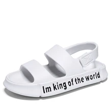 男士字母圖案休閒涼鞋,時尚涼鞋戶外