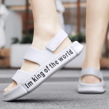 男士字母圖案休閒涼鞋,時尚涼鞋戶外