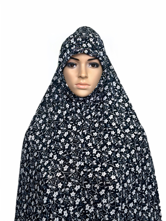 1 pieza Hijab de estilo de ajuste elástico con estampado floral, adecuado para uso diario y festivales, accesorio de abaya, ropa con velo respirable para el Día de San Valentín