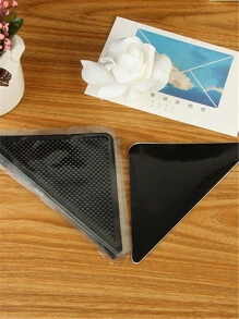 4 Cái/bộ Cao Su Hình Tam Giác & Thảm Pu Chống Trượt, Cố Định Giá Đỡ - màu đen - Xem 4