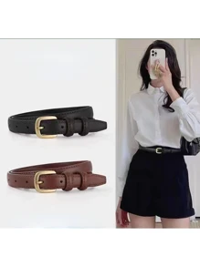 1 条女式黑色装饰牛仔裤，复古时尚，适合日常穿着，配有腰带，万圣节秋季，秋季，万圣节 - 黑色 - 查看 8