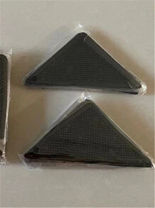 4 Cái/bộ Cao Su Hình Tam Giác & Thảm Pu Chống Trượt, Cố Định Giá Đỡ - màu đen - Xem 8