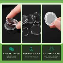 50入組透明硬幣收納盒,簡約風迷你塑膠硬幣盒 - 藍白色 - 查看 5