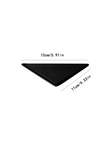 4 Cái/bộ Cao Su Hình Tam Giác & Thảm Pu Chống Trượt, Cố Định Giá Đỡ - màu đen - Xem 9