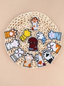 12pcs Paw & Cat Shaped Iron-on Patch - Multicolor - View 1