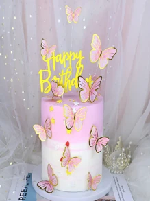 10 cái Topper bánh hình con bướm - Nhiều màu - Xem 3