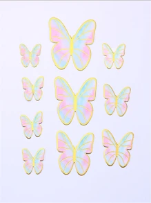 10 cái Topper bánh hình con bướm - Nhiều màu - Xem 4
