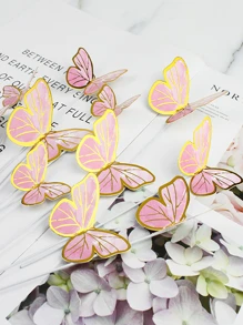 10 cái Topper bánh hình con bướm - Nhiều màu - Xem 9