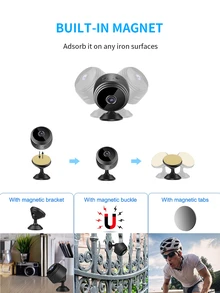 A9迷你攝像機高清2.4g Wifi網絡攝像機帶夜視、智能家居安全、移動遠程查看、運動檢測警報推送和嬰兒監視器功能 - 黑色 - 查看 6