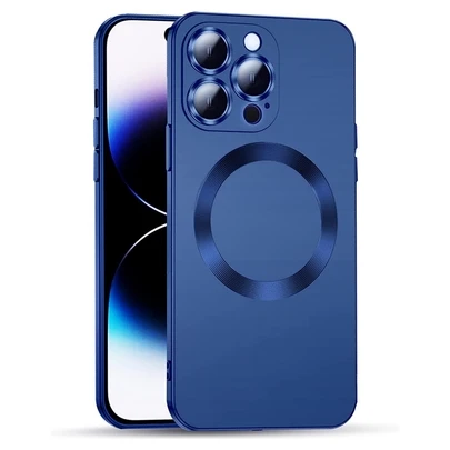 Hadaasi 深蓝色亲肤磁吸镜头保护手机壳，兼容苹果 17e/17Pro/17ProMax/17Air/17/16Pro/16ProMax/16Plus/16/15Pro/15ProMax/15Plus/15/14Pro/14ProMax/14Plus/14/13Pro/13ProMax/13/12Pro/12ProMax/12/11ProMax/11/11Pro/XSMax/XR/XS
