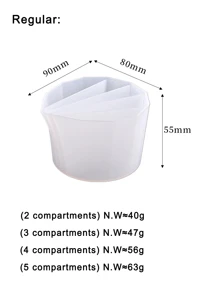 1套分注杯矽膠環氧混合水晶滴膠矽膠模具,附多格分體混合杯 - 白色 - 查看 7