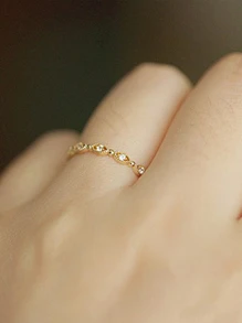 BALMORA 1pc Vintage Elegant S925 Sterling Silver Hollow Flower Pattern Gold Ring For Women For Anniversary Jewelry Gift