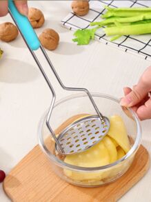 Amassador Batatas Legumes Espremedor Aço Inox Cabo Colorido - Multicolorido - Visão 2