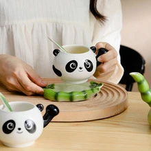 3入組/套琺瑯熊貓設計陶瓷咖啡杯子 - 彩色 - 查看 3