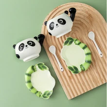 3入組/套琺瑯熊貓設計陶瓷咖啡杯子 - 彩色 - 查看 6