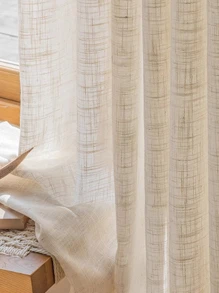 نمط مربع النقش ستارة شفافة لوحة واحدة حديث البوليستر ستارة شفافة شفافة لتصفية الضوء الى غرفة نوم