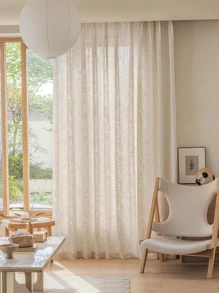 نمط مربع النقش ستارة شفافة لوحة واحدة حديث البوليستر ستارة شفافة شفافة لتصفية الضوء الى غرفة نوم