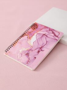 1本創意大理石紋a5便携式硬面筆記本,適用於學生和商務寫作文具 - 紫色 - 查看 1