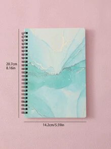 1本創意大理石紋a5便携式硬面筆記本,適用於學生和商務寫作文具 - 紫色 - 查看 4