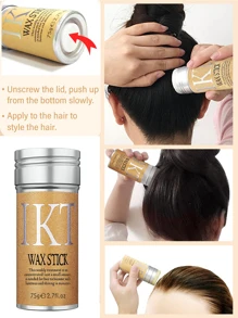 Juego de 7 piezas - 1 pieza Barra de cera para el cabello para bordes y pelucas, 2 piezas Cepillo para cepillar el cabello, 2 piezas Peine con punta para peinar el cabello, 2 piezas bandas elásticas para los bordes de las pelucas para mujeres - Negro - Ver 5