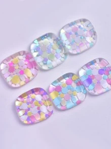 6 hộp nhũ trang trí móng tay hình tròn - Nhiều màu - Xem 5