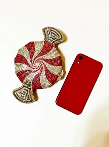 小型鑲嵌水鑽貨物形狀手拿包，閃爍晶瑩晚宴包豪華設計師水鑽手提包，適用於舞會、晚會活動場合，是她最好的禮物選擇 - 彩色 - 查看 9