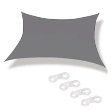 1入組灰色防水遮陽帆花園遮陽布方形長方形戶外遮陽篷陽台露台庭院游泳池停車場遮陽篷 - 灰色 - 查看 6
