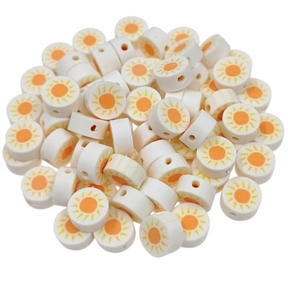 20 piezas en forma de sol suave cuentas de cerámica , 10*5Mm
