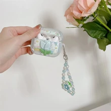 花卉圖案耳機殼適用於Airpods - 無色 - 查看 1