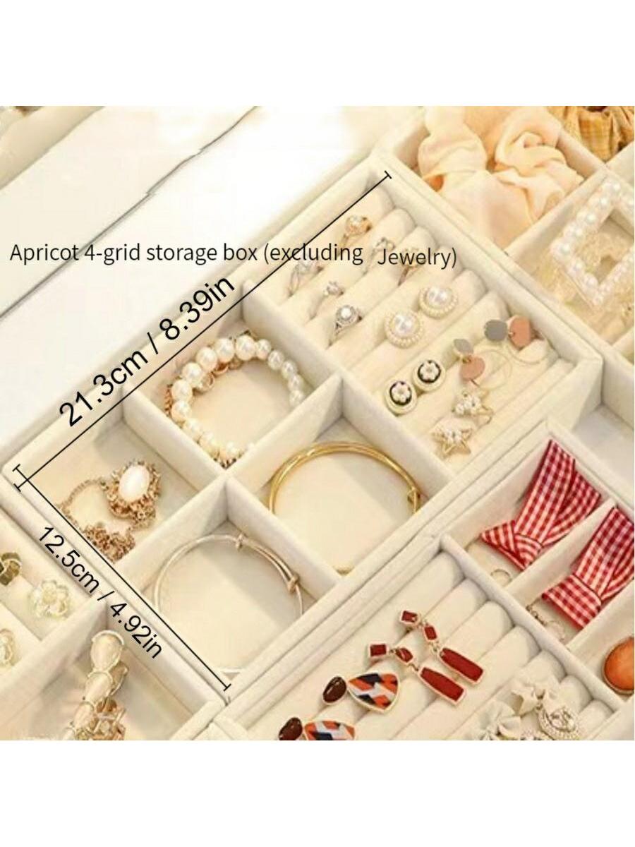 1pc Jewelry Display Storage Box, Desktop Organizer, Makeup Storage Tray, Jewelry Case, Ring Earring Bracelet Necklace Watch Organizer