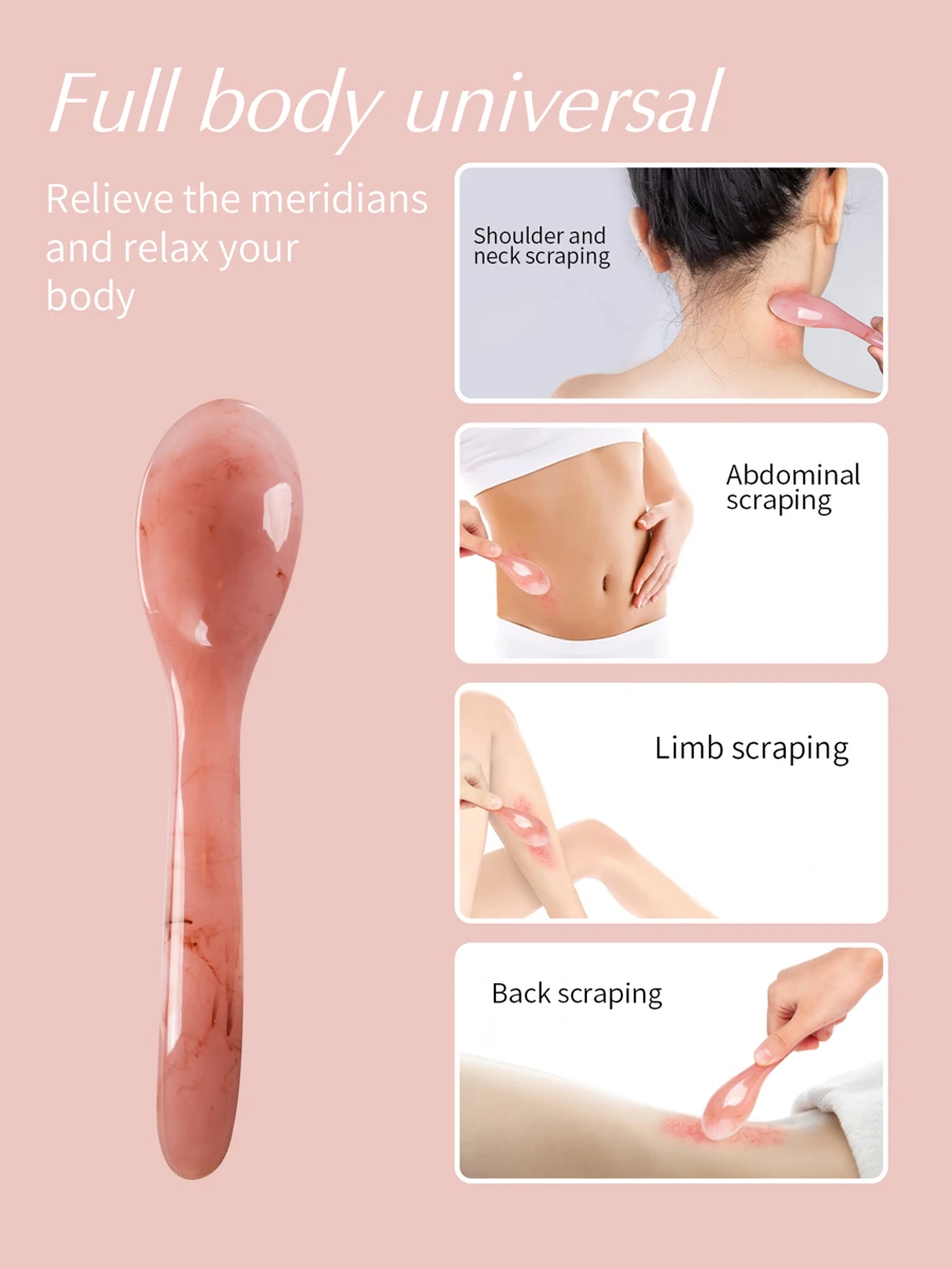 NEFOUME 按摩板，1入组腹肌刮痧板，用於身體背部和麵部，手動可重複使用肌肉放鬆 - 粉色 - 查看 1