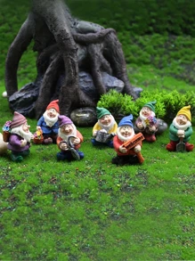 Mini Gonk Garden Set, 7pcs Gonk Resin Statue - Multicolor - View 1