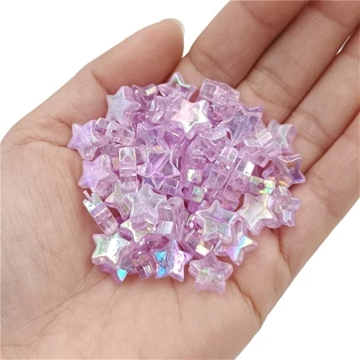 40入組AB星形亞克力珠子DIY首飾製作,手環,項鍊吊墜裝飾用品