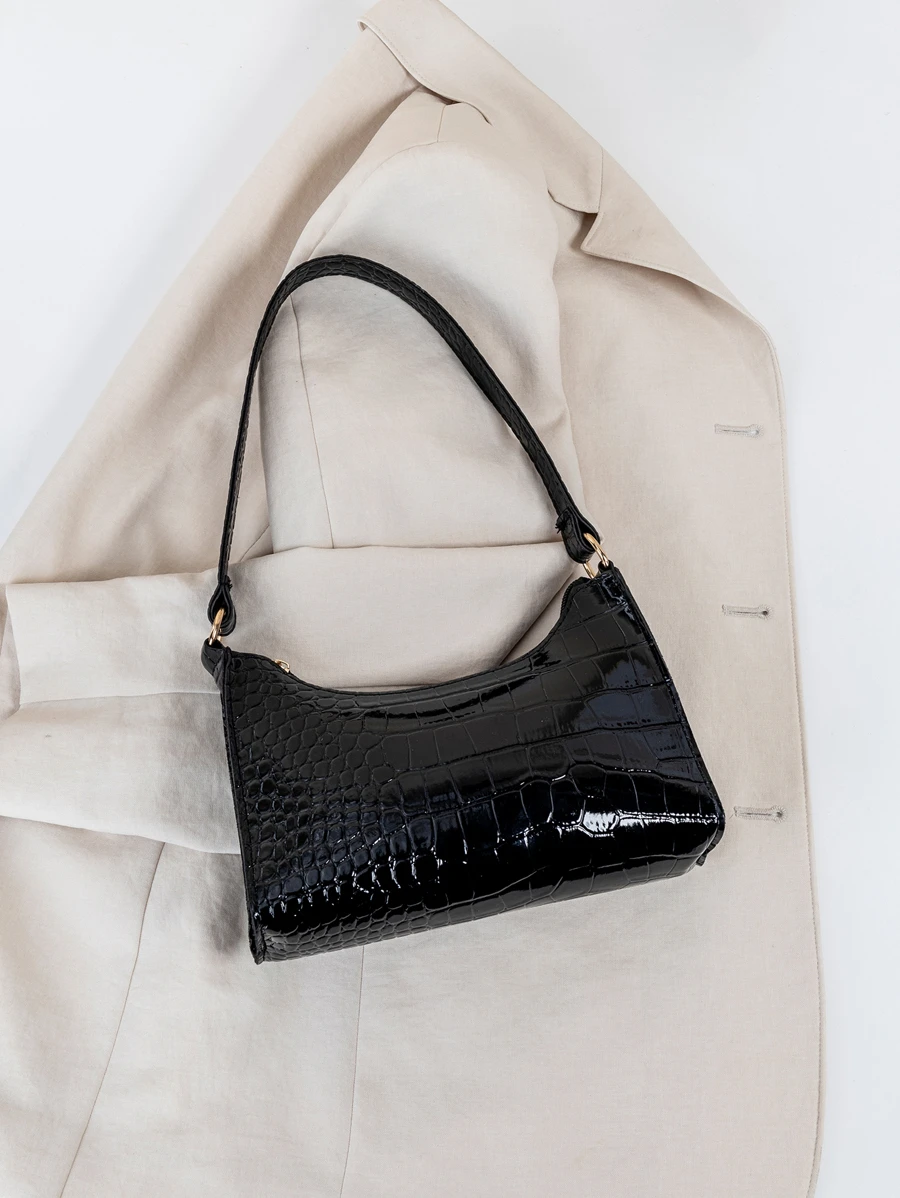 Fashionable Crocodile Pattern Shoulder Bag