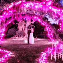 JMEXSUSS Connectable 100 LED Room Lights, 33ft 8 Modes Pink Christmas Lights Clear Wire, Plug In Pink String Lights Indoor Outdoor For Room Decor Christmas Tree Bedroom Valentines Party - Berwarna merah muda - View 6