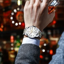 OLEVS. OLEVS Men Watches Gold Silver Business Dress Luxury Wrist Watch Luminous Easy Reader Waterproof Stainless Steel Watch For Men - 彩色 - 查看 4