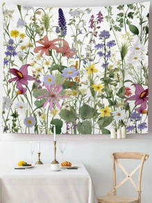 1入組花朵圖案掛毯,現代織物掛毯海報掛飾適用於臥室審美 - 彩色 - 查看 5