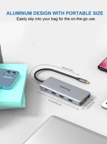 Multiport USB C Hub Extender - Silver - View 5