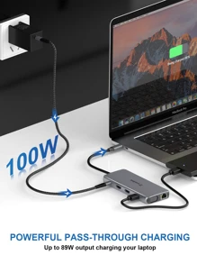 Multiport USB C Hub Extender - Silver - View 2