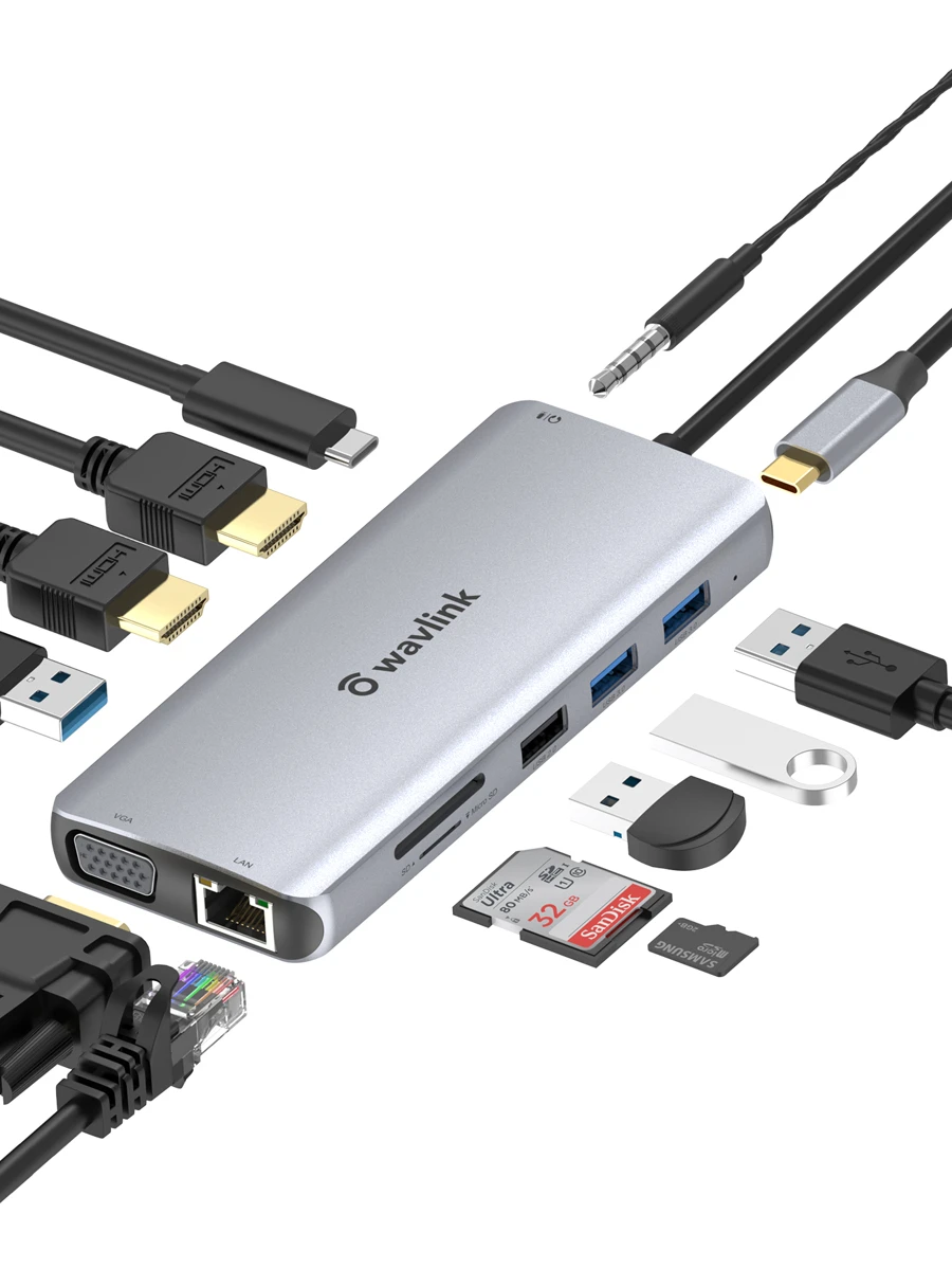Multiport USB C Hub Extender - Silver - View 1