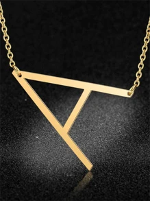 1pc Fashion Simple Elegant Lady Style Golden 26 Letters Large Letter Pendant Necklace