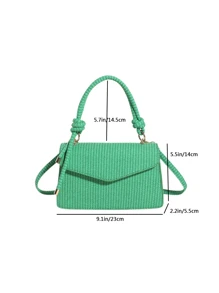 New Arrival Green Vintage Woven Texture Handbag Women's Shoulder & Crossbody Bag - Green - View 3