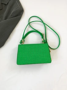 New Arrival Green Vintage Woven Texture Handbag Women's Shoulder & Crossbody Bag - Green - View 5