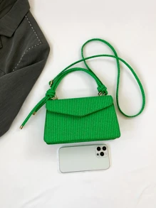 New Arrival Green Vintage Woven Texture Handbag Women's Shoulder & Crossbody Bag - Green - View 4
