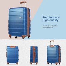 MERAX Luggage Sets New Model Expandable ABS Hardshell 3pcs Luggage Hardside Lightweight Durable Suitcase Sets Spinner Wheels Suitcase With TSA Lock 20''24''28'' - 寶藍色 - 查看 3